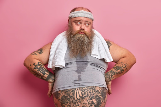 a man with high level body fat